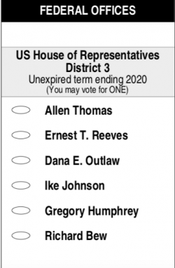 Sample ballot for Democrats